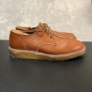 Bull Leather Center Seam Shoes Men's 10 Brown Crepe Sole Comfort Casual Shoes